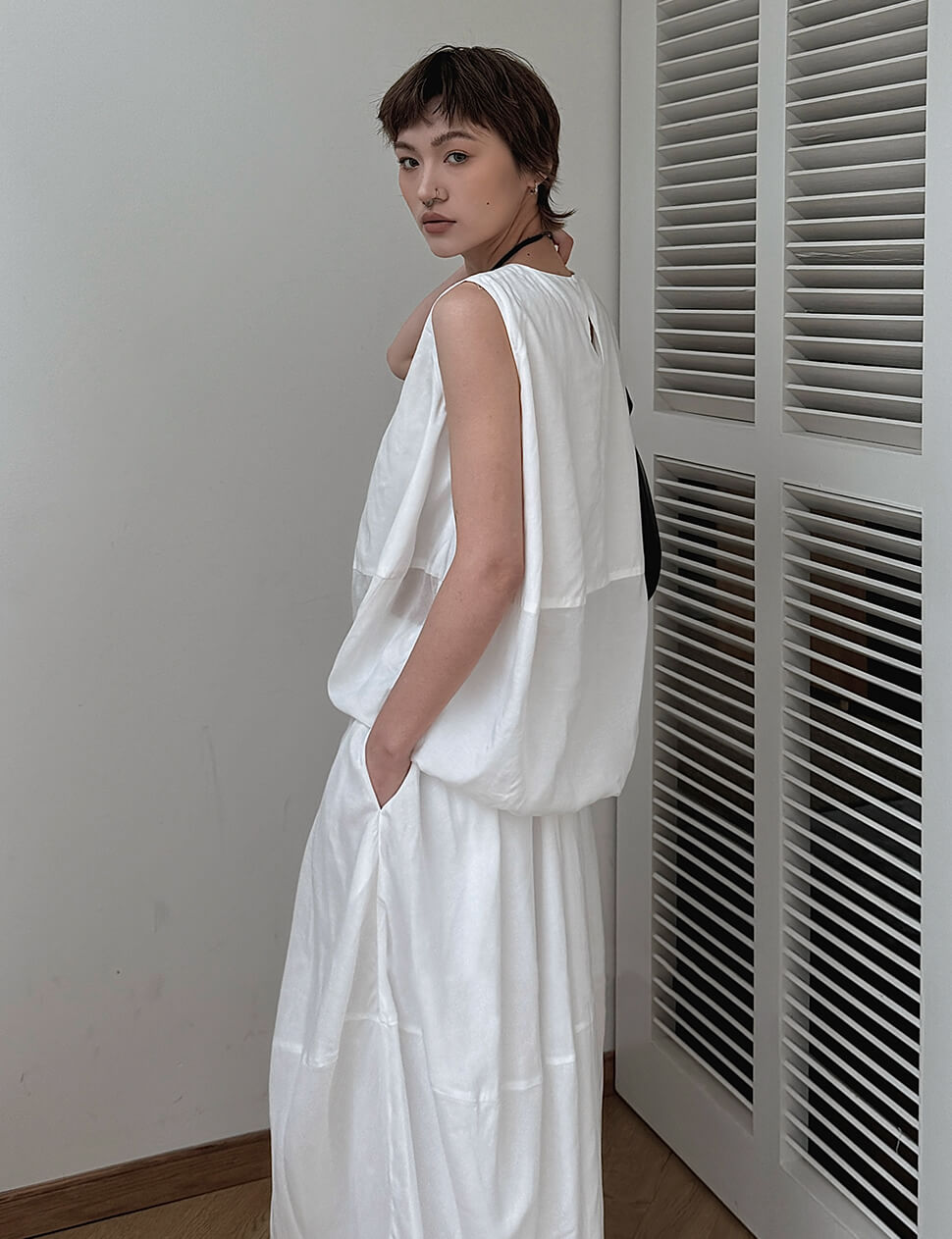 White Parachute Skirt