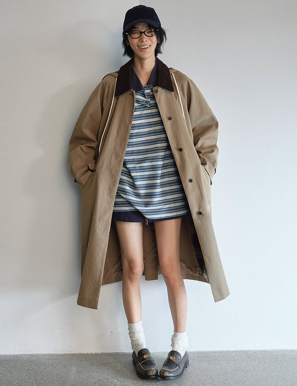 Tan Hooded Oversized Coat