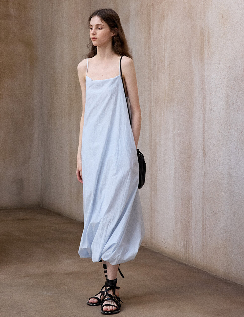 Pale Blue Bubble Hem Dress