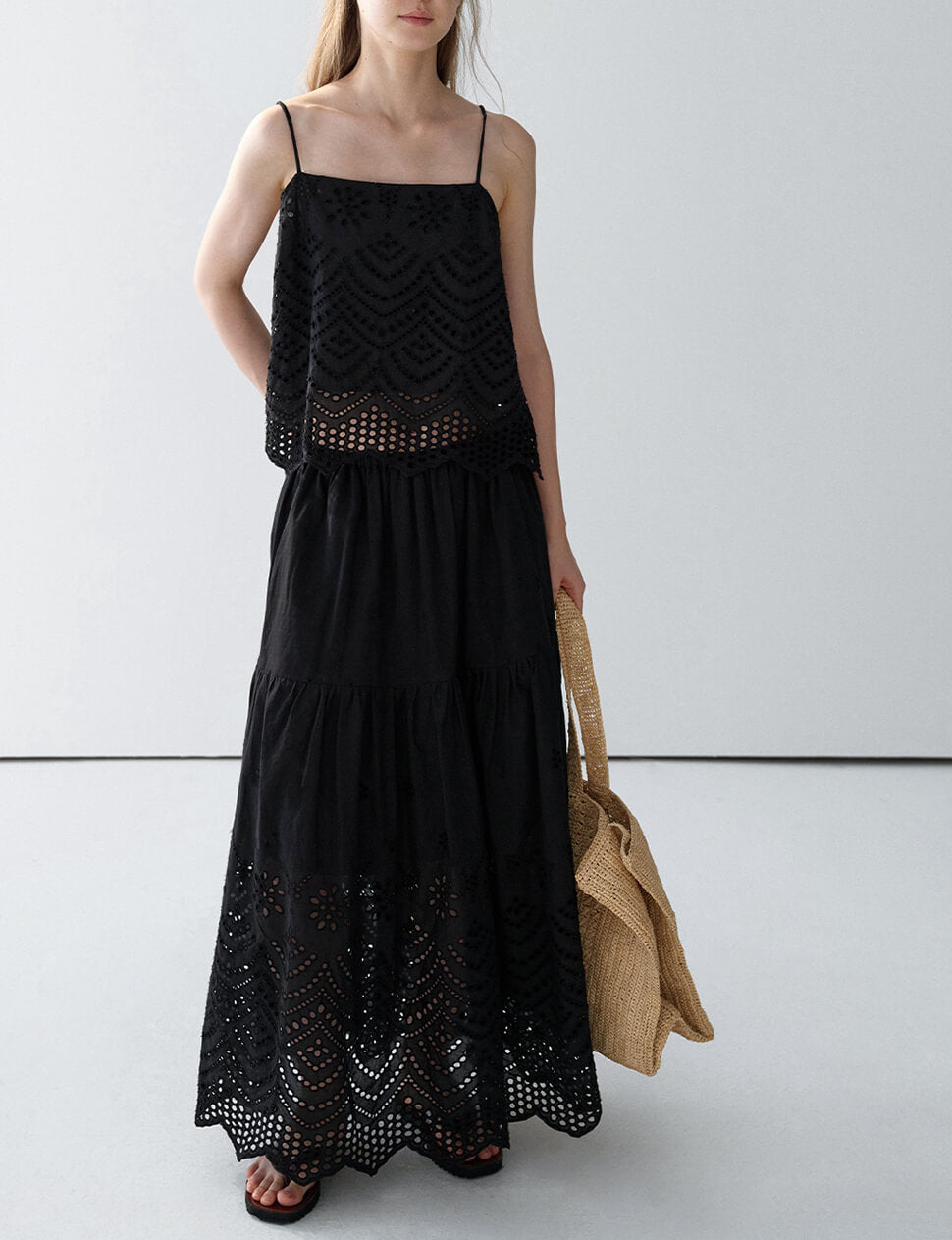 Black Eyelet Tank