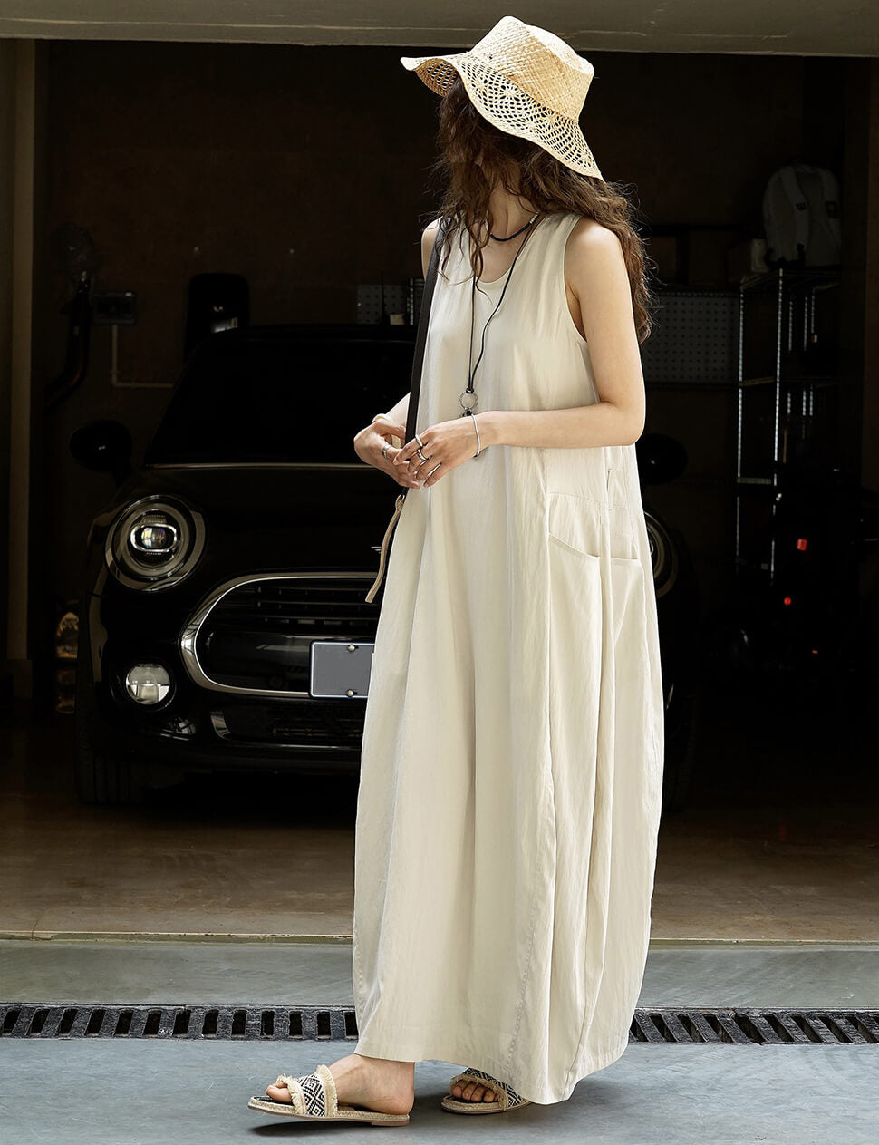 Beige Parachute Dress