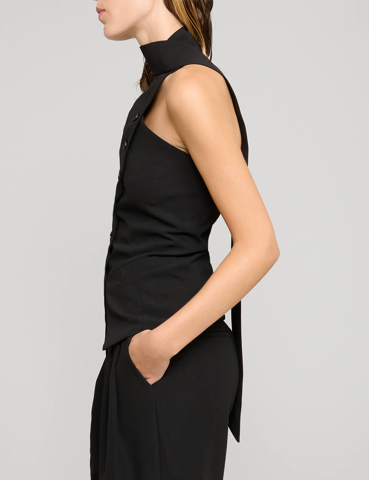 Mara Choker Neck-Strap Button Top