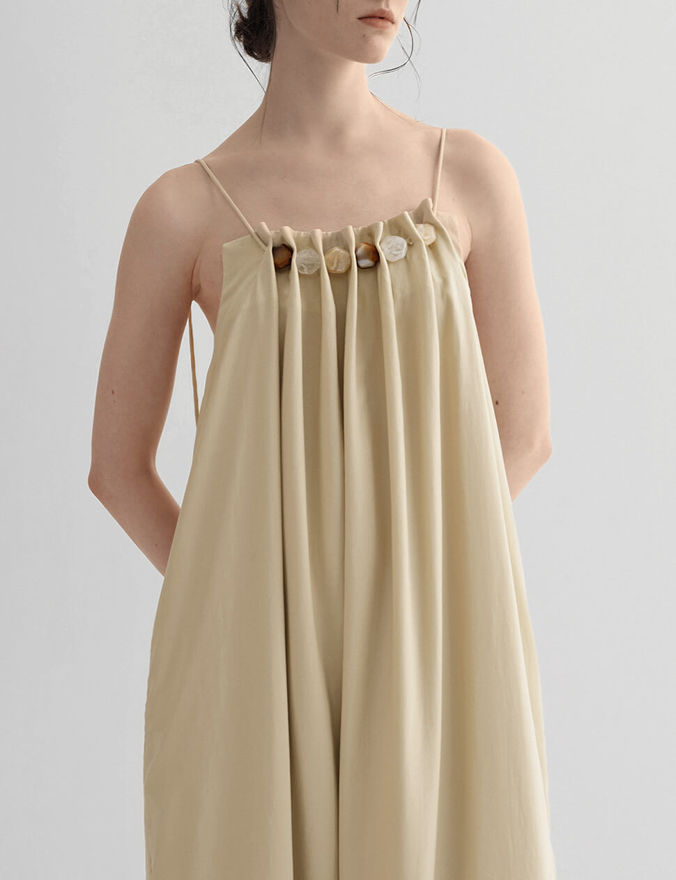 Pale Bead Neckline Dress