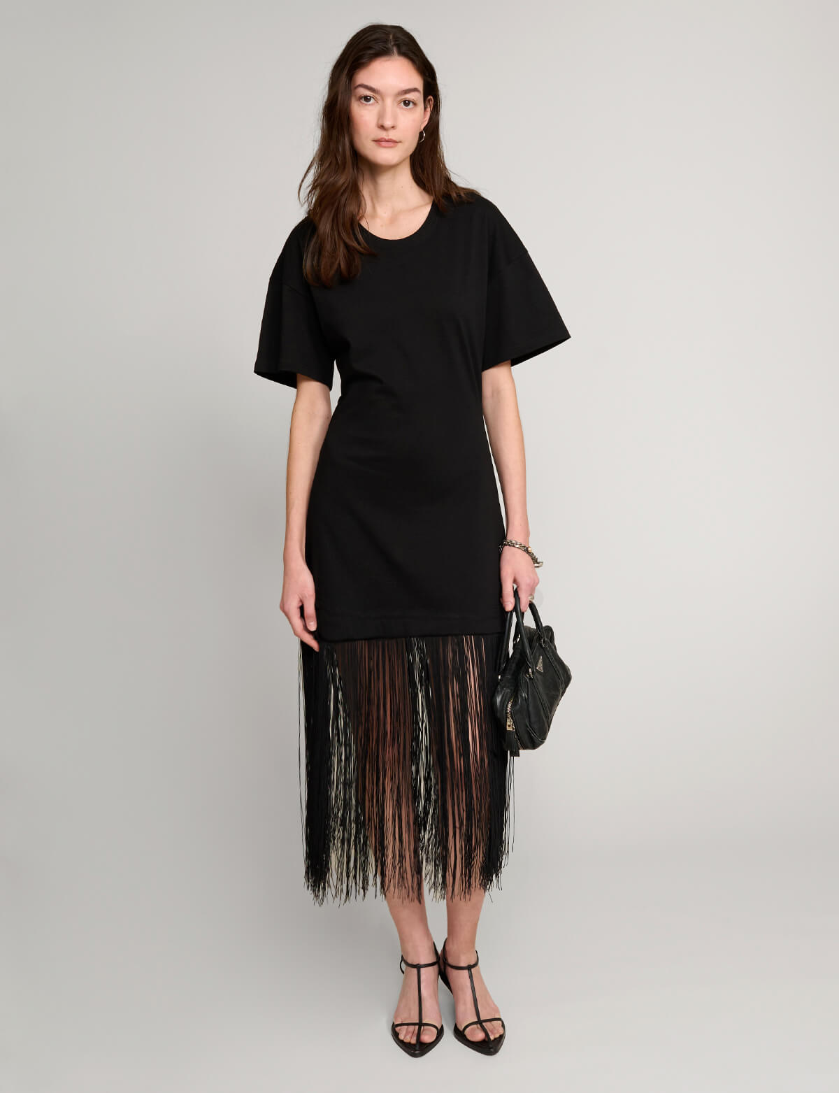 Fringe Cotton Tee Dress