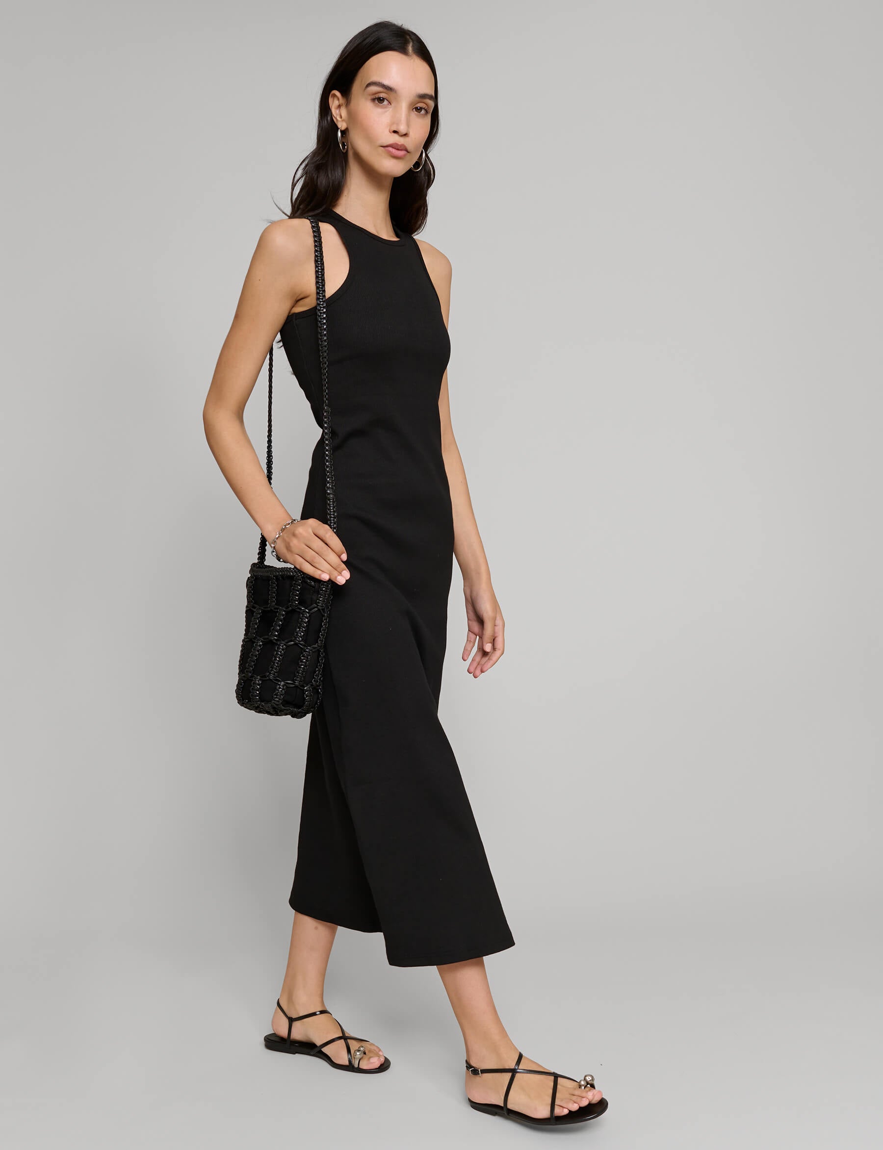 Delilah Black Ribbed Tank Dress