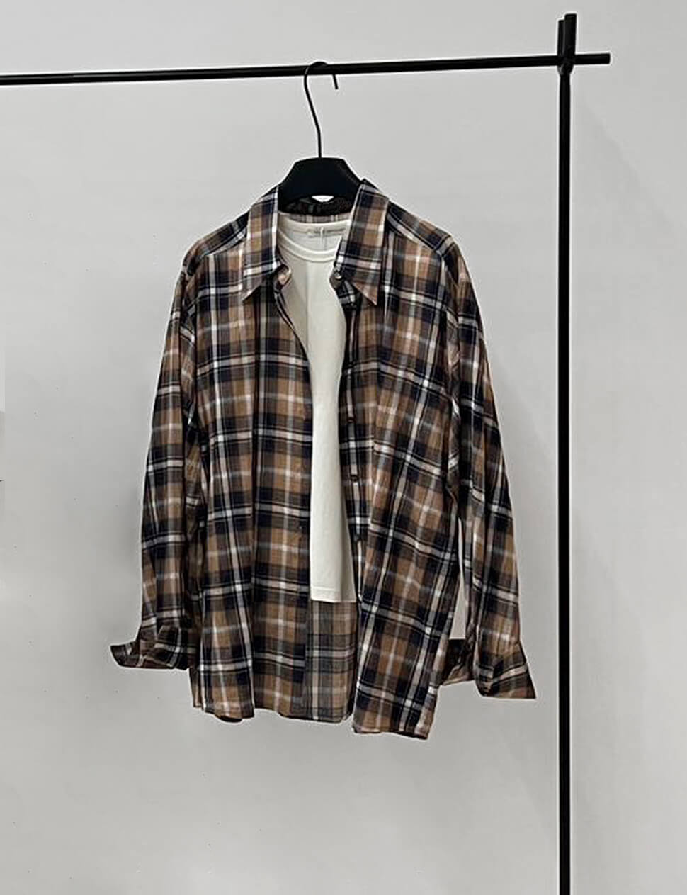 Brown Plaid Oversize Shirt
