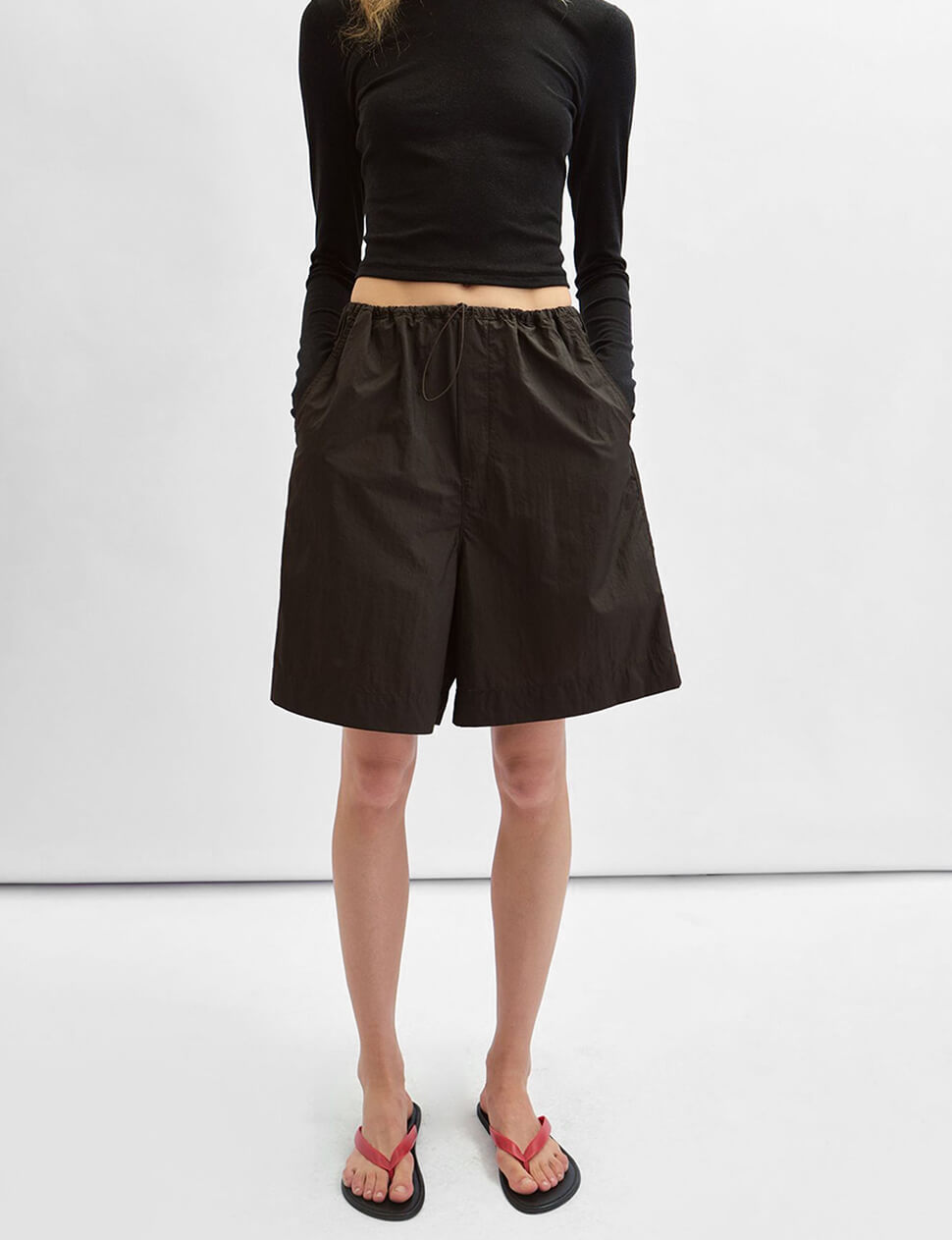 Brown Relaxed Drawstring Short-PREORDER