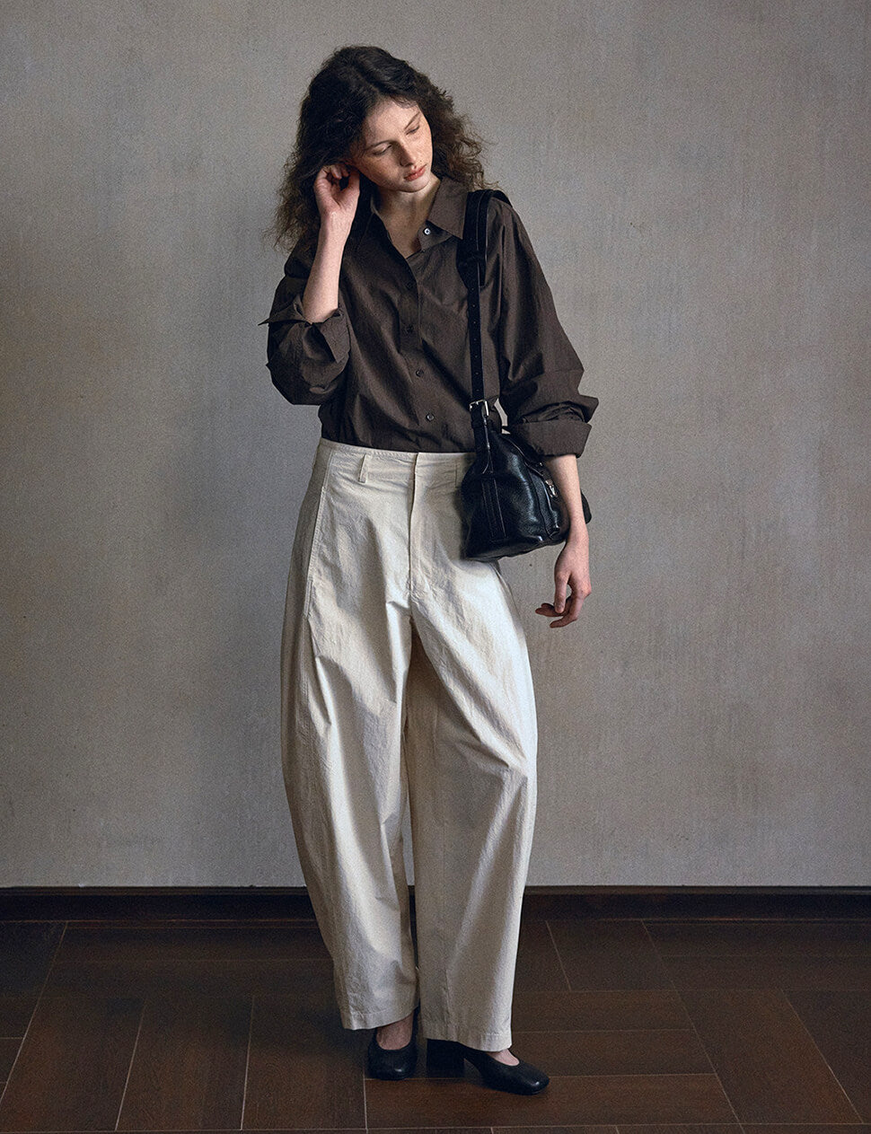 Stone High Waist Barrel Leg Pants-PREORDER