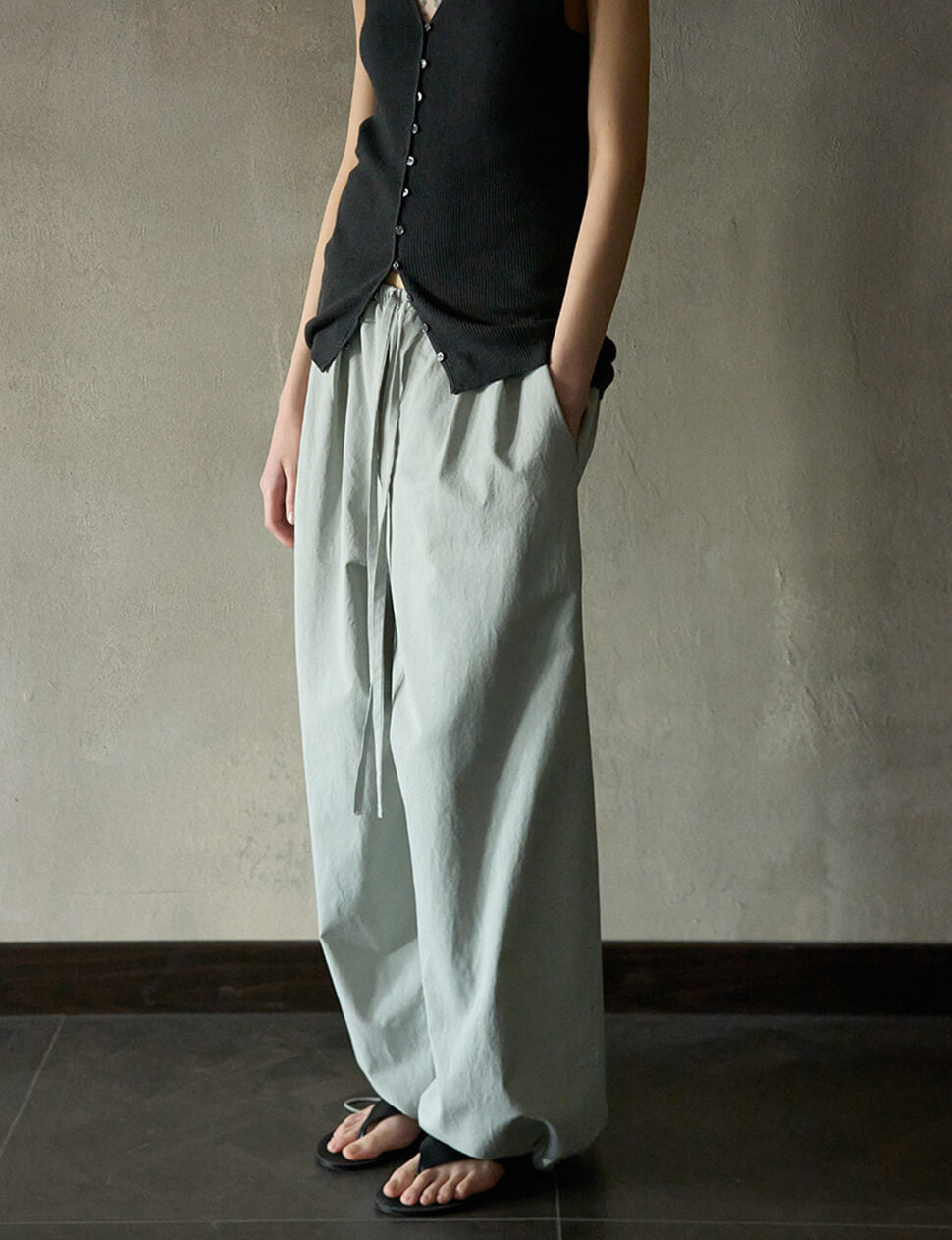 Grey Parachute Pants