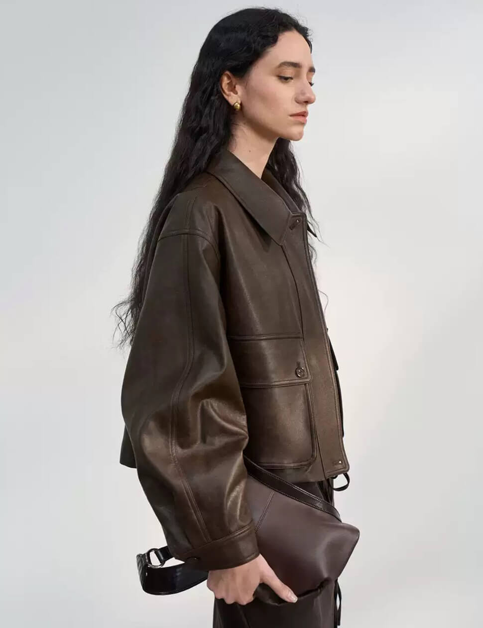 Brown Patch Pocket Leather Jacket-BESTSELLER