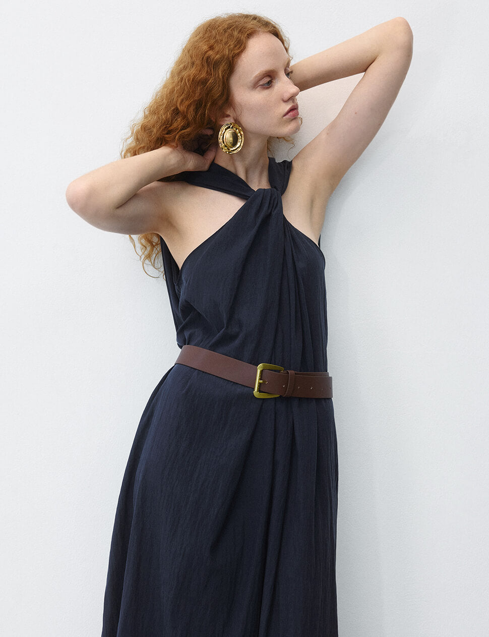 Navy Halter Dress