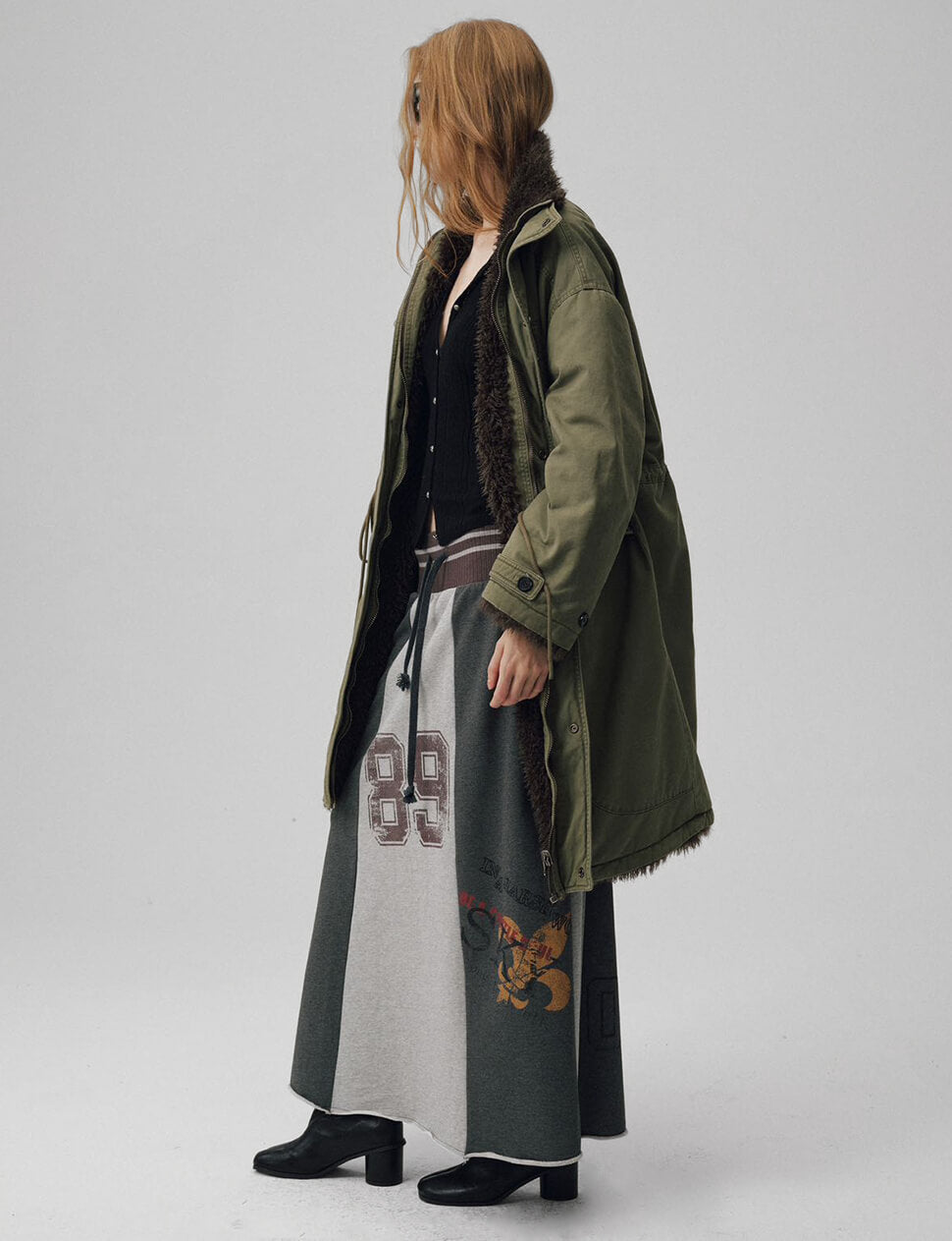 Olive Fur Reversible Parka Jacket