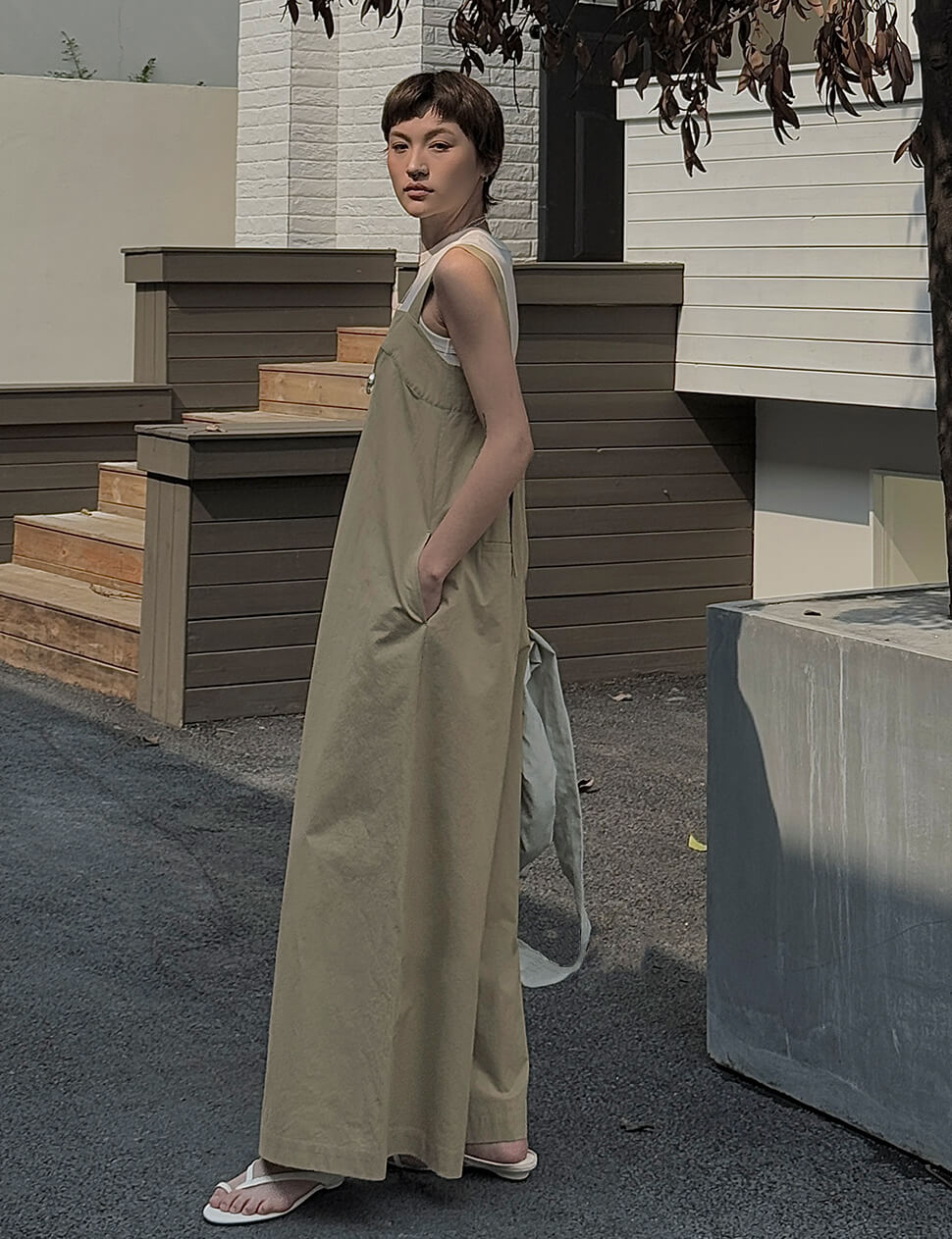 Tan Wide Leg Jumpsuit