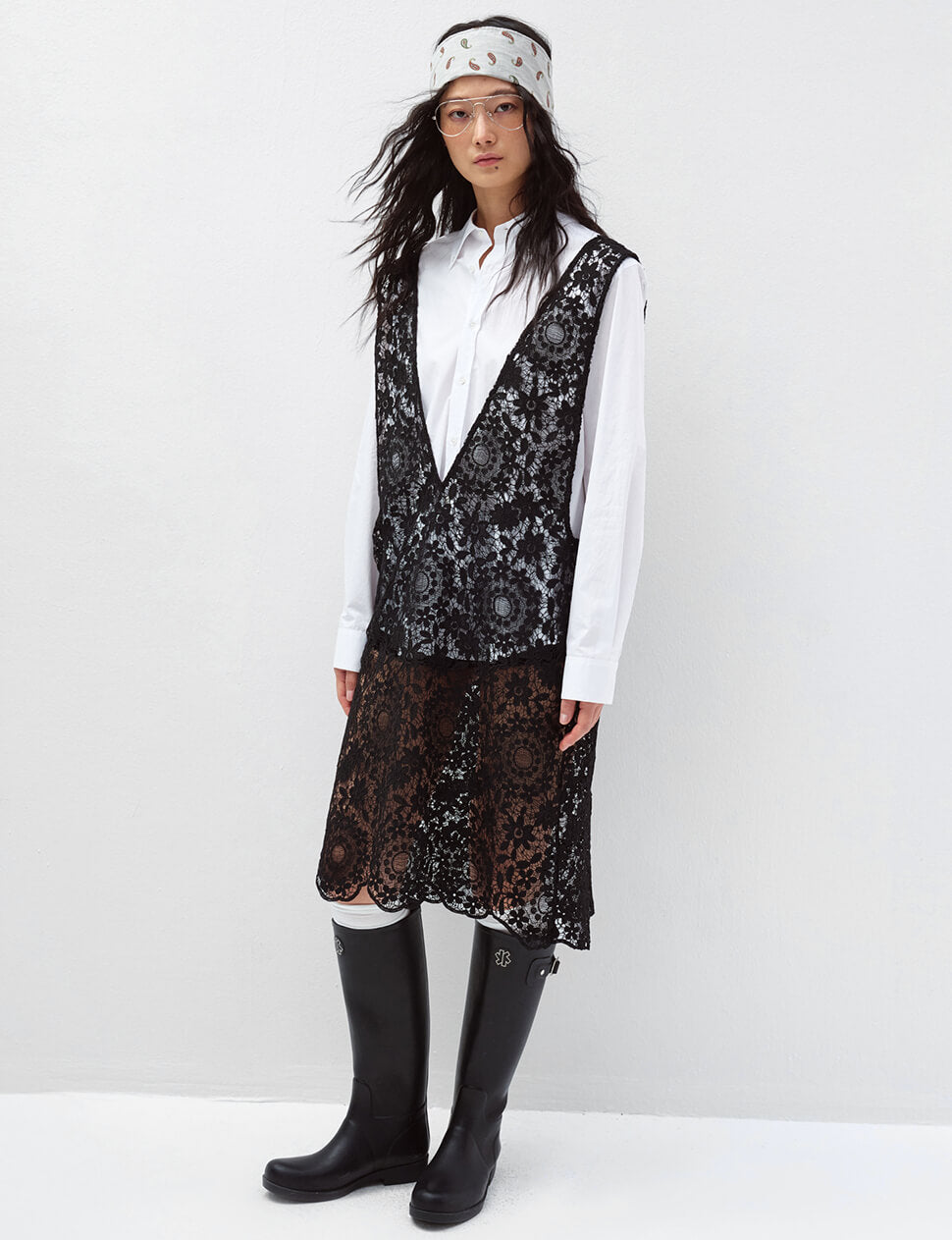 Black Floral Lace Tank Dress