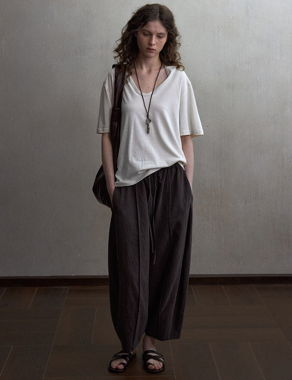 Off-White Scoop Neck Relaxed Tee