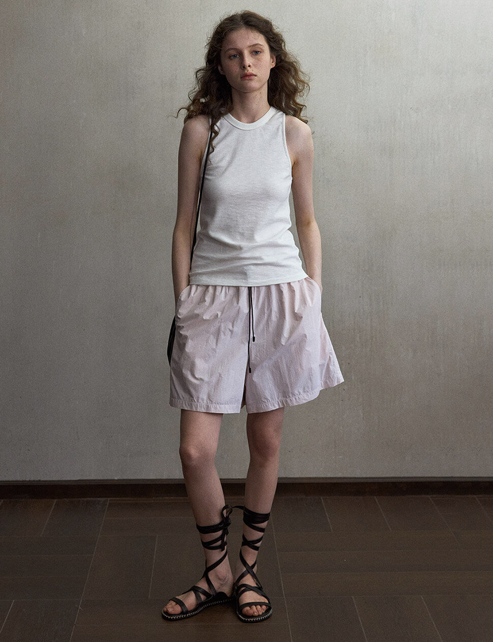 Peach Parachute Drawstring Shorts-PREORDER